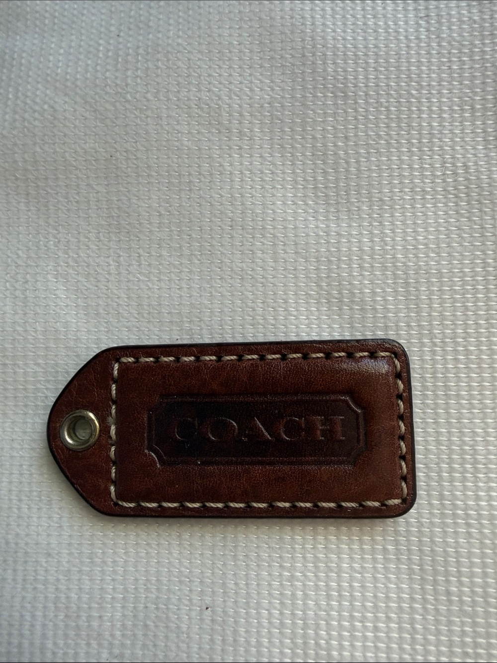 Coach Brown Leather Embossed Hang Tag